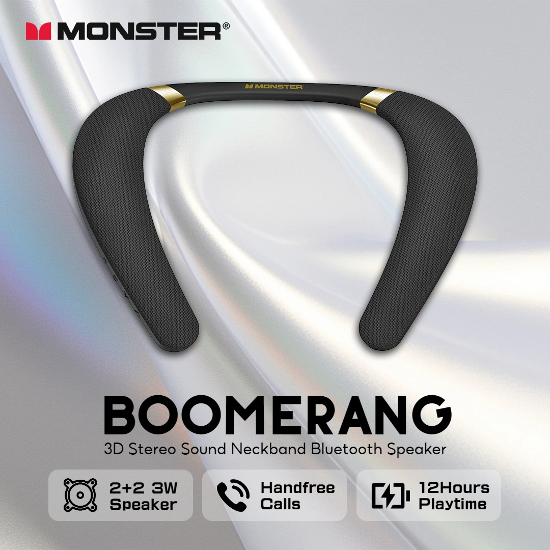 New Monster Boomerang Neck Ban - Bluetooth Speaker Waterproof review and price