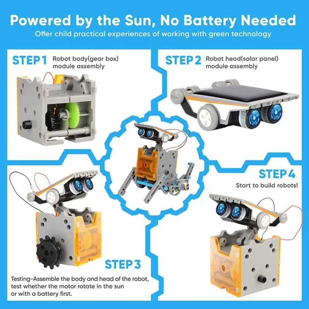 13 in 1 Solar Powered Robot Sc - Diy Electronics Gadgets review and price